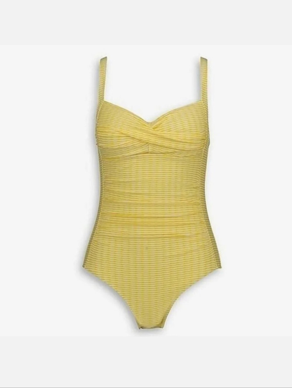 Nip Tuck Swim NWOT Yellow Striped One-Piece Swimsuit Size 8